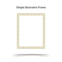 Decorative Ornament Square Frame. Simple Gold Line border for Photo, Certificate Design vector