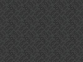 50 percent black and gray pattern background. black friday discount promo background vector