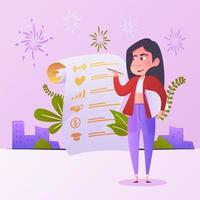 New Year Resolution with Woman Character vector