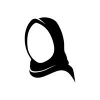 símbolo de tienda de ropa de mujer hijab simple. silueta árabe, bufanda musulmana ilustración vector