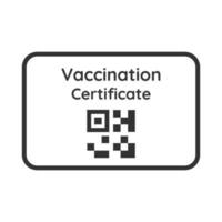 Ilustración de icono de certificado de vacunación covid-19. tarjeta como prueba de que ha sido vacunado contra el virus corona vector
