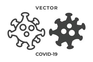icono de virus. símbolo y glifo de arte de línea de corona vector