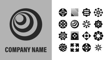 conjunto de concepto de logotipo de forma abstracta. diseño de símbolo de plantilla de empresa de vector. arte mandala aislado vector