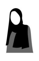 mujer, con, hijab, moda, silueta, ilustración, con, pose vector