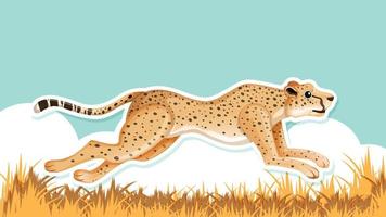 diseño en miniatura con leopardo corriendo vector