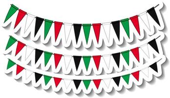 Colourful party flags sticker vector