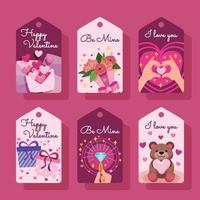 conjunto de colección de etiquetas románticas del día de san valentín