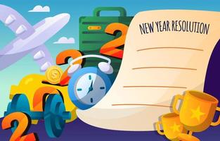 List for Resolution in New Year vector