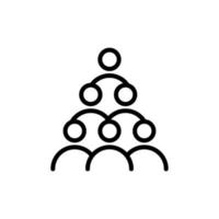 group icon consists of 6 people in a row. simple and minimalist black outline isolated symbol design vector