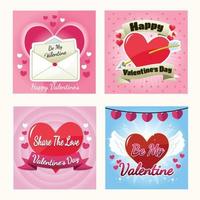 Romantic Valentine Day Social Media Posts vector