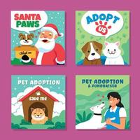 publicaciones en redes sociales de santa paws vector