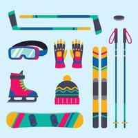 conjunto de iconos de deporte de invierno vector