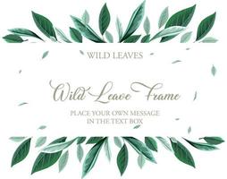 A horizontal frame of foliage template vector