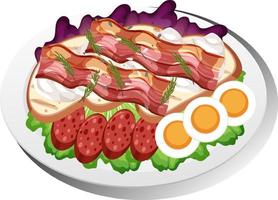 plato de desayuno saludable aislado vector