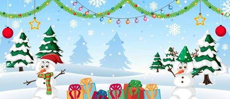 Christmas background template with object and element vector