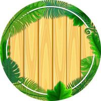 Round frame with tropical green leaves vector