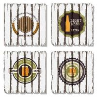 Four beer labels on old wood background vector