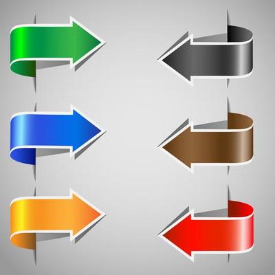Paper arrow stickers set
