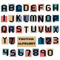 letras y números del alfabeto vector