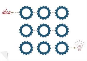 plantilla de vector de concepto con ruedas dentadas