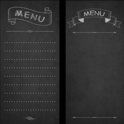 Restaurant Menu, Chalk on blackboard. Vintage Design, Hand drawn style