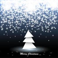 Paper christmas tree with lights vector