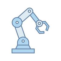 Industrial robotic arm color icon. Robot hand. Isolated vector illustration