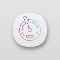 Speedometer app icon. Dashboard. Car instrument panel. UI UX user interface. Web or mobile application. Vector isolated illustration