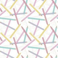 School pattern with pencils and rulers on white background. Colourful pencils for school on white background. For paper, textile, wrapping paper, packaging. Vector pattern.