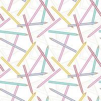 School pattern with pencils and rulers on white background. Colourful pencils for school on white background. For paper, textile, wrapping paper, packaging. Vector pattern.