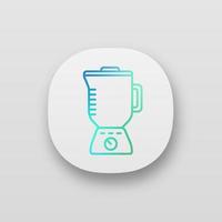 Electric blender with glass pitcher app icon. Stationary blender. Kitchen appliance. UI UX user interface. Web or mobile application. Vector isolated illustration