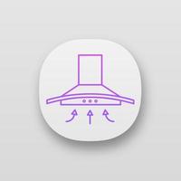 Range hood app icon. UI UX user interface. Kitchen extractor fan. Cooker hood. Kitchen exhaust. Household appliance. Web or mobile application. Vector isolated illustration