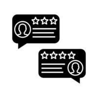 Customer reviews glyph icon. Positive feedback messages. Rating. Service satisfaction. Silhouette symbol. Negative space. Vector isolated illustration