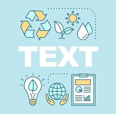 Environmental conservation word concepts banner. Eco friendly. Your text here. Waste recycling, alternative energy. Environment protection. Isolated lettering typography. Vector outline illustration