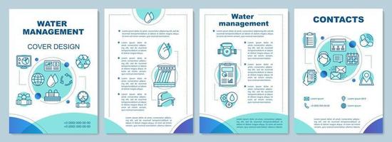 Diseño de plantilla de folleto de gestión de recursos hídricos. folleto, folleto, diseño de impresión de folletos. suministro de agua. hidroelectricidad. diseños de páginas vectoriales para revistas, informes anuales, carteles publicitarios vector