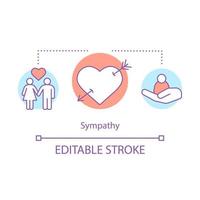 Sympathy concept icon. Family couple idea thin line illustration. Romantic period. Relationship value. Lover passion. Falling in love feeling. Vector isolated outline drawing. Editable stroke