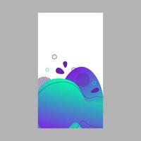 Blue neon dynamic abstract fluid social media background. Wavy bubble web banner, screen, mobile app colorful design. Flowing liquid gradient shapes. Geometric social network stories theme template vector