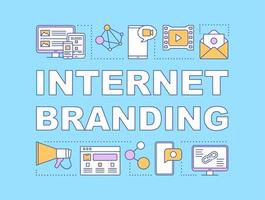 Internet branding word concepts banner. E-branding, SEO, online marketplace. Site development. Presentation, website. Isolated lettering typography idea, linear icon. Vector outline illustration