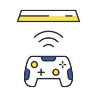 Wireless gaming controller color icon. Esport accessory. Video game device. Cordless joystick. Isolated vector illustration