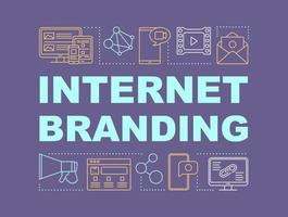 Internet branding word concepts banner. E-branding, SEO, online marketplace. Presentation, website. Site development. Isolated lettering typography idea, linear icon. Vector outline illustration