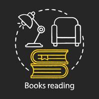 Books reading chalk concept icon. Family time together idea. Reading bedtime stories for children. Fairy tales. Vector isolated chalkboard illustration