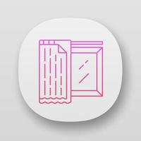 Liner shades app icon. House and office furnishing. Home interior design. Window coverings, treatments. Blackout liner. UI UX user interface. Web or mobile applications. Vector isolated illustrations