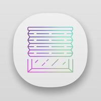 Pleated blinds app icon. Cellular shades. Window blinds. Roller shutters, jalousie. Interior design, home decor shop. UI UX user interface. Web or mobile applications. Vector isolated illustrations