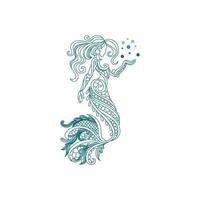 hermoso logo de sirena vector