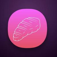 Meat steak app icon. Butcher shop product. Restaurant, grill bar, steakhouse menu. Farming meat. Grilled, barbecue food. UI UX user interface. Web or mobile application. Vector isolated illustration