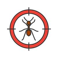 Ants target color icon. Insects repellent. Pest control. Isolated vector illustration