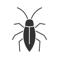 Cockroach glyph icon. Silhouette symbol. Negative space. Vector isolated illustration