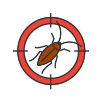 Cockroach target color icon. Roach repellent. Pest control. Isolated vector illustration