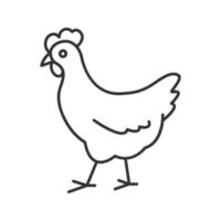 Chicken linear icon. Poultry farm. Thin line illustration. Hen. Contour symbol. Vector isolated outline drawing