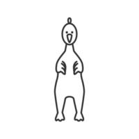 Rubber chicken linear icon. Dog's chew toy. Thin line illustration. Contour symbol. Vector isolated outline drawing